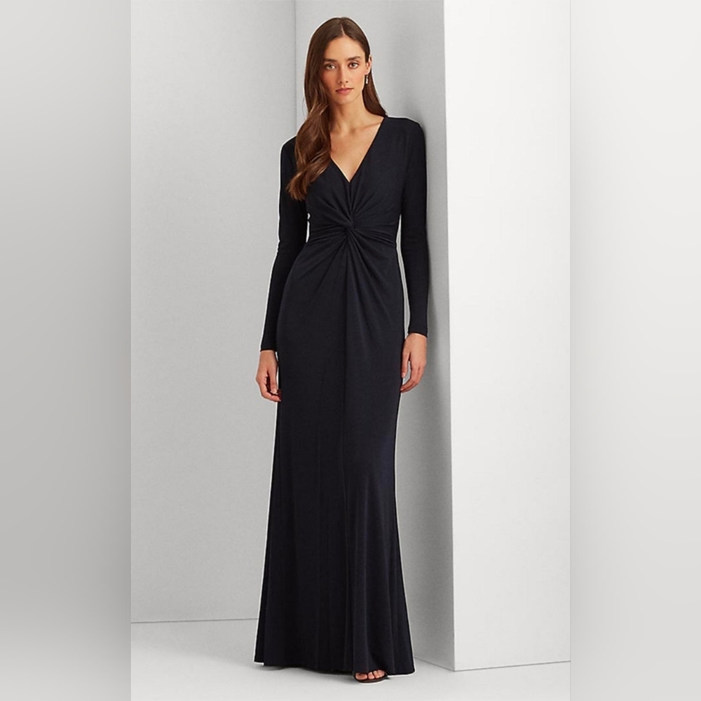 Lauren Ralph Lauren Twist Front Long Sleeve Dress, Size 6